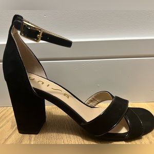 Unisa Black Suede Heeled Sandals Size 7.5